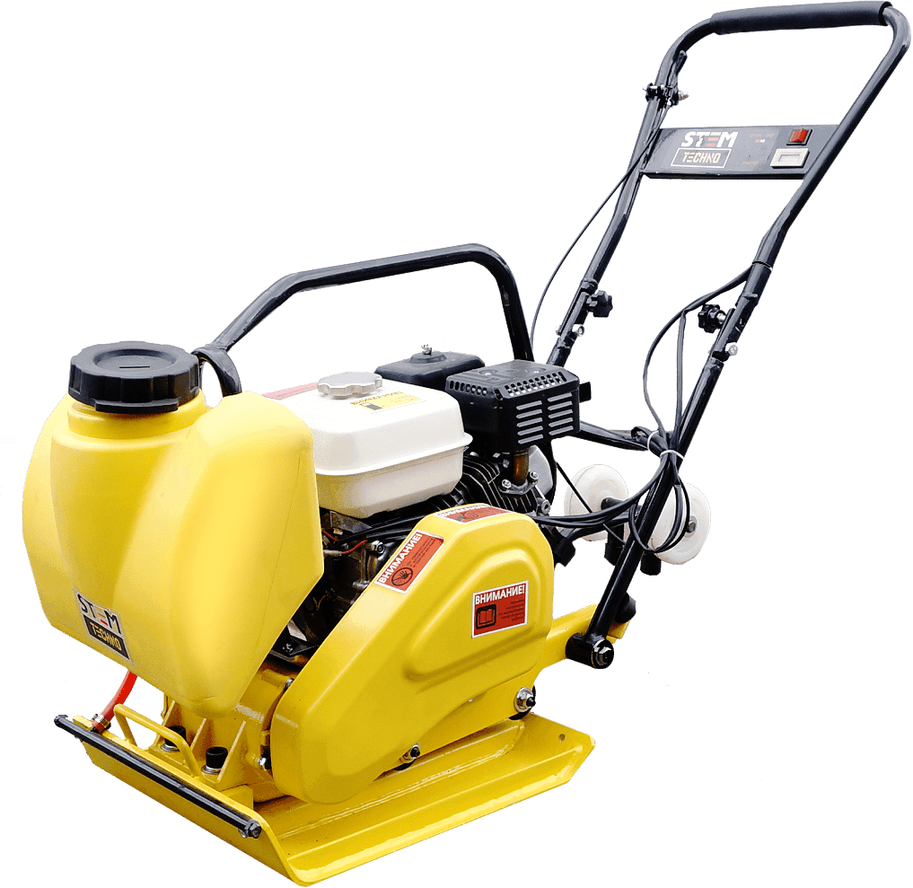 Виброплита STEM SPC 161 (двигатель HONDA GX160, 60кг, колеса, съемная ручка, бак для воды, датчик масла), фото 1