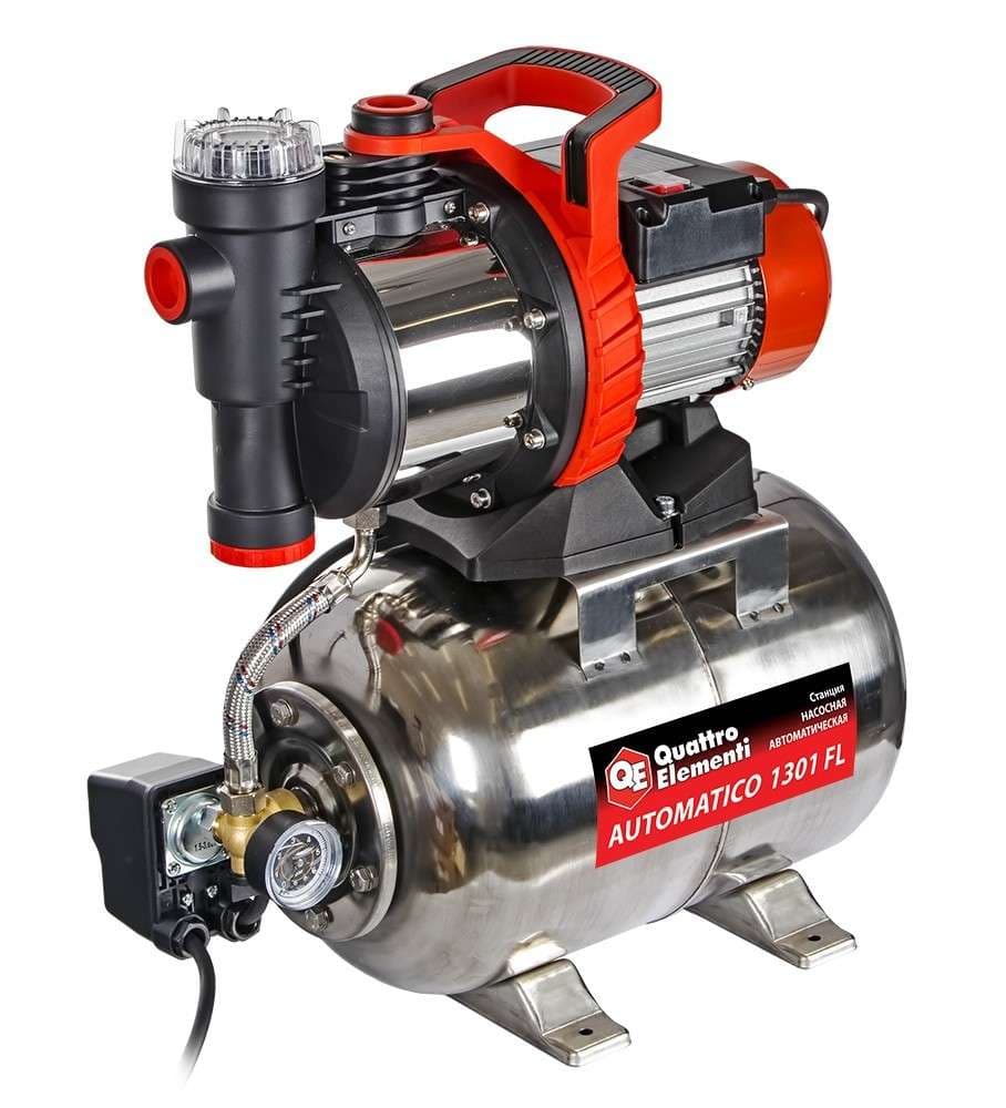 Насосная станция QUATTRO ELEMENTI Automatico 1301 FL (1300 Вт, 4600 л/ч, для чистой, 50 м, 16,2 кг), фото 1