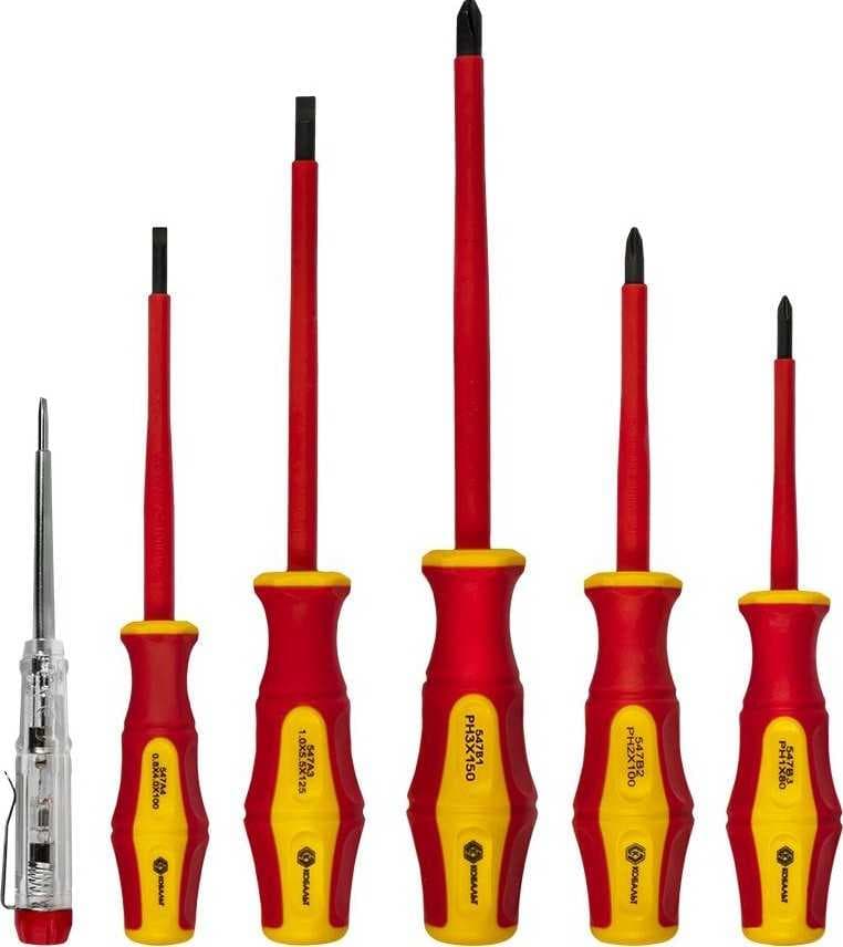 Набор отверток диэлектрических КОБАЛЬТ Ultra Grip CR-V (6 шт.) коробка, фото 1
