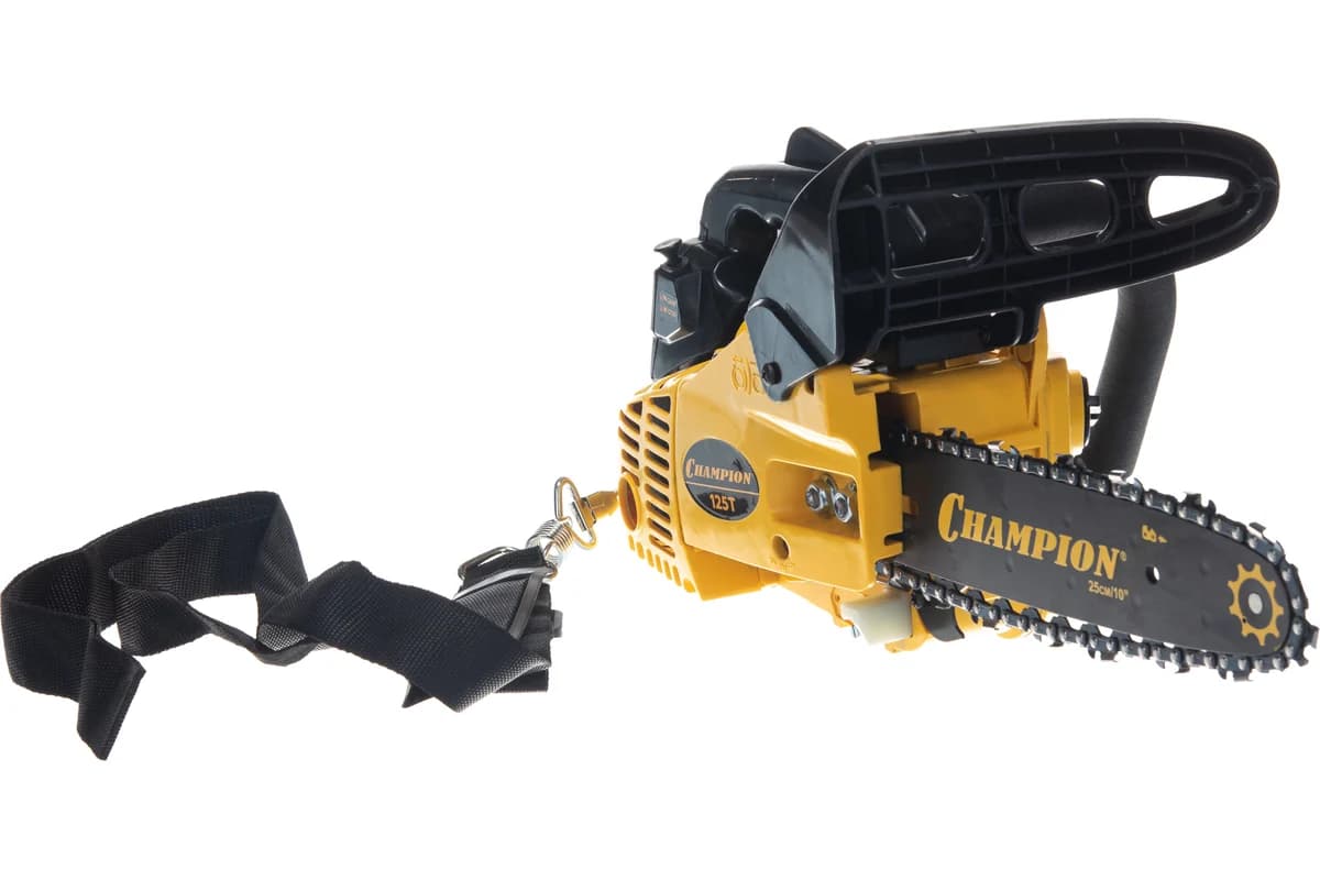 Бензопила CHAMPION 125Т (длина шины10", шаг цепи 3/8", кол.звеньев 40, мощность 0,7кВт, 3,2кг), фото 1