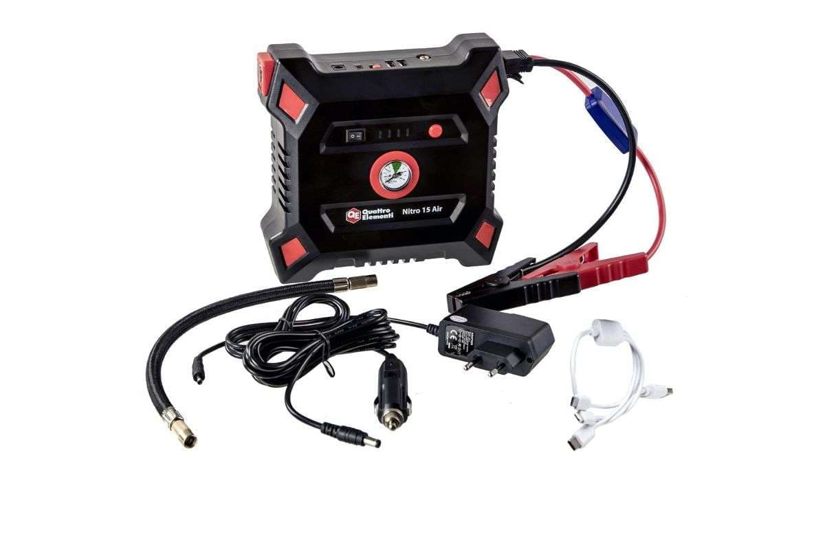 Пусковое устройство QUATTRO ELEMENTI Nitro 15 Air (12В, 15000 мАч, 600 А, Компрессор, USB, LCD - фон, фото 1