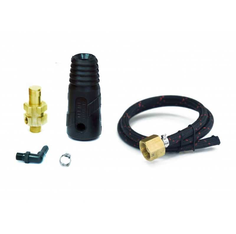 Разъем силовой Aurora TIG 50 M12x1 шланг L=0.6m + гайка 3/8G new (штеккер 35-50), фото 1