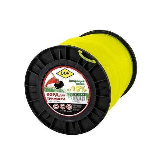 Корд триммерный на катушке DDE Classic line (круг) 3,0 мм х 180 м, желтый, фото 1