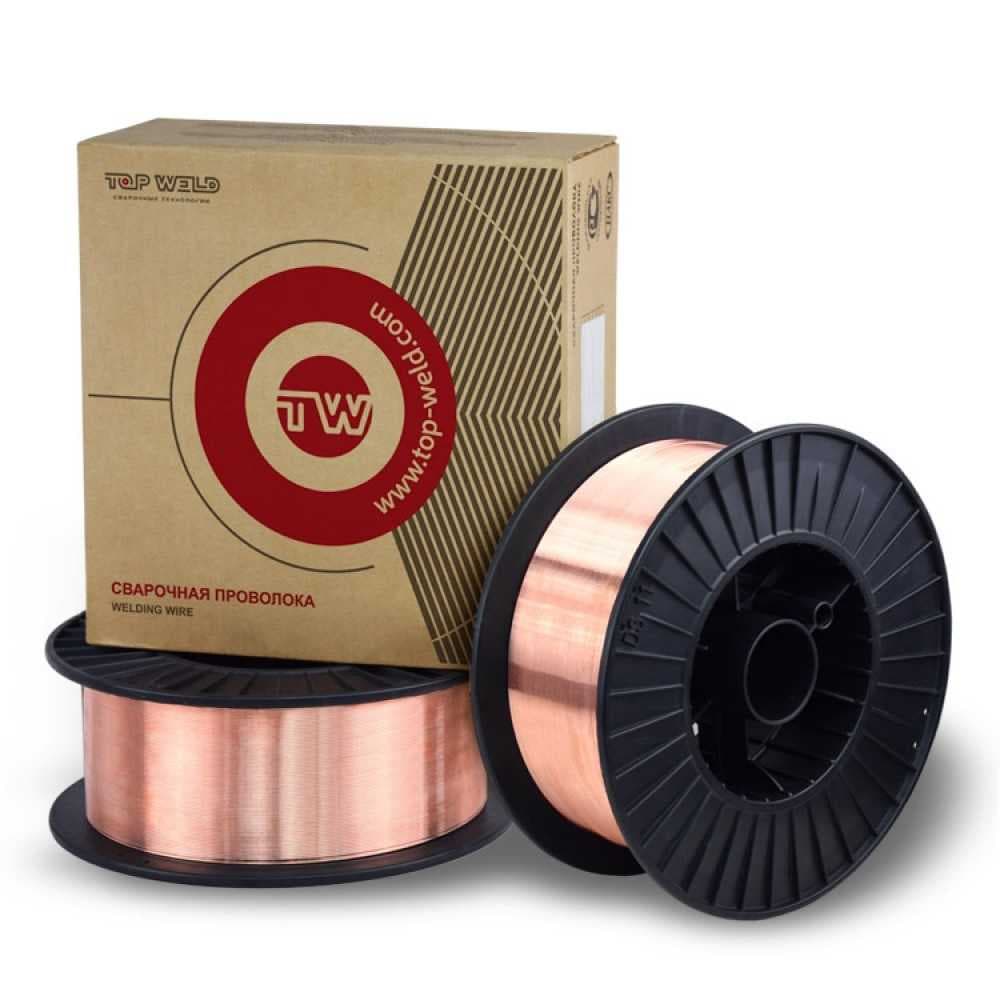 Сварочная Проволока омедненная TOP WELD ER70S-6 (СВ08Г2С) д 1,2 мм 2 кг, фото 1