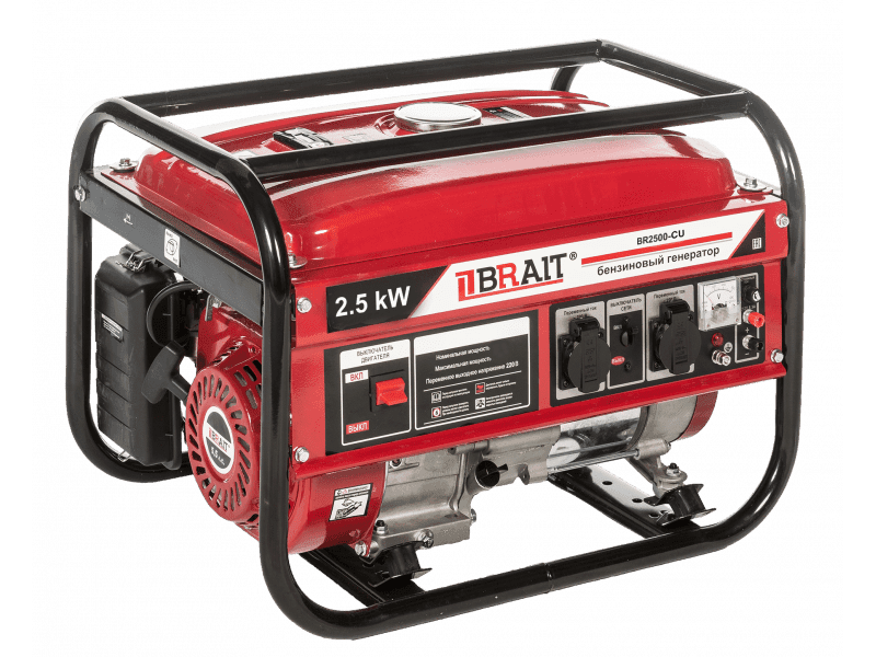 Генератор (электростанция) BRAIT BR-2500-CU бензиновый (2,0-2,5кВт, 220В, 50Гц, медная обмотка), фото 1