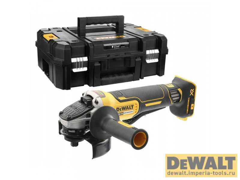 Угловая бесщеточная шлифмашина (УШМ) DeWALT DCG406NT-XJ (18В, XR, бесщёточная, 125мм, 9000 об/мин, клавишный выключатель, без аккумуляторов и з/у, 1.75 кг, в кейсе TSTAK), фото 1